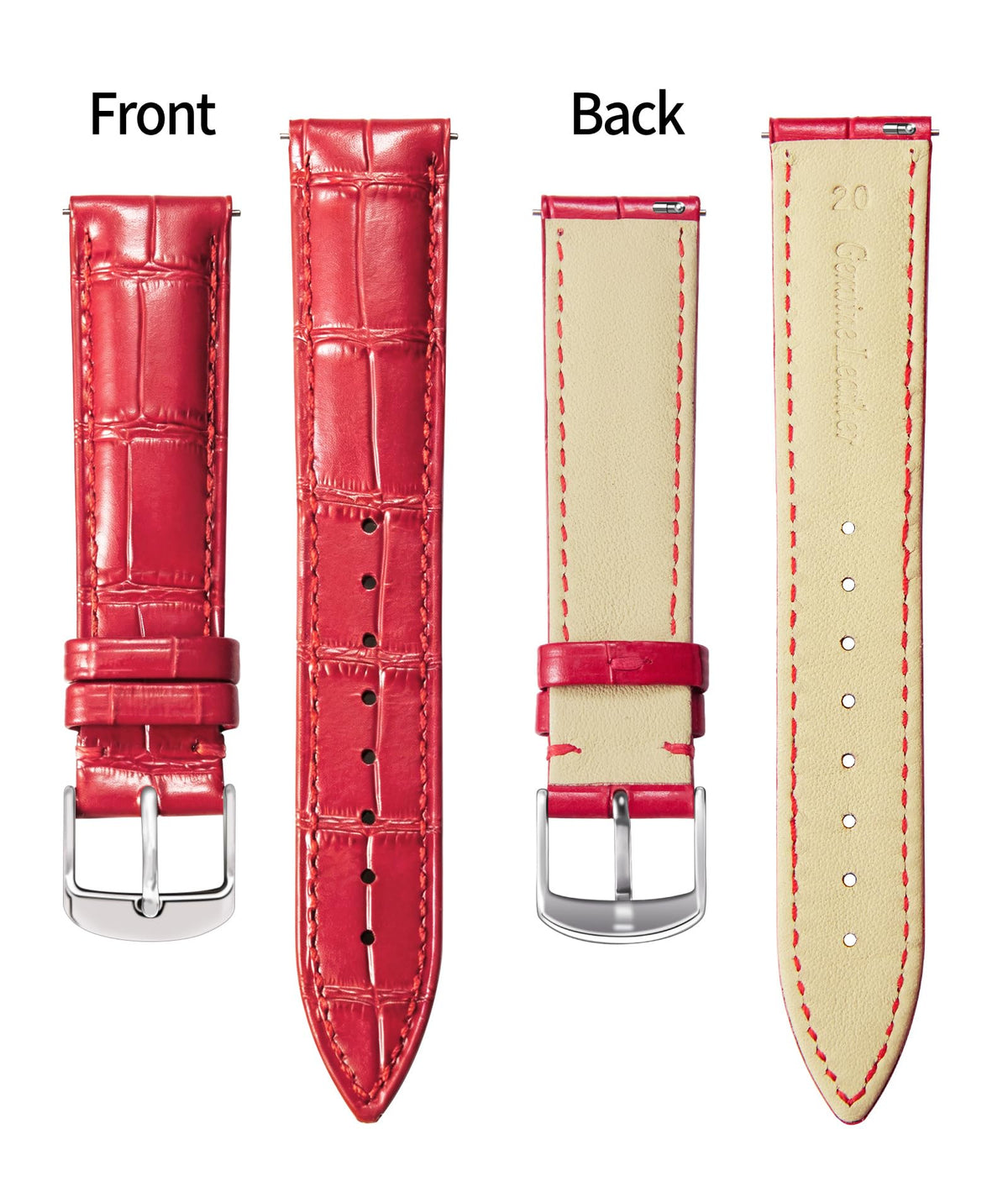 BINLUN Leather Watch Band Genuine Calfskin Replacement Watch Strap Quick Release