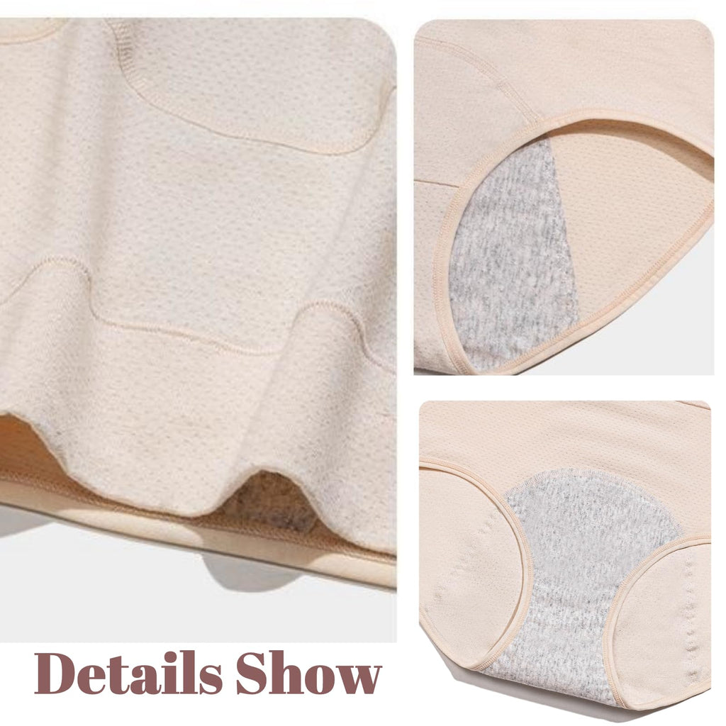 3 Pack Women's Incontinence Underwear Washable, Double Elastic High Waist Adult