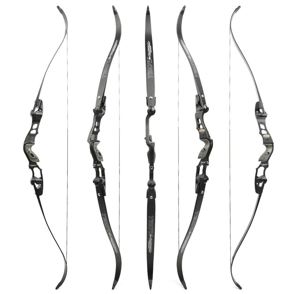 62" ILF Recurve Bow Takedown 30-60lbs Gordon Limbs CNC Right Hand Adult Black