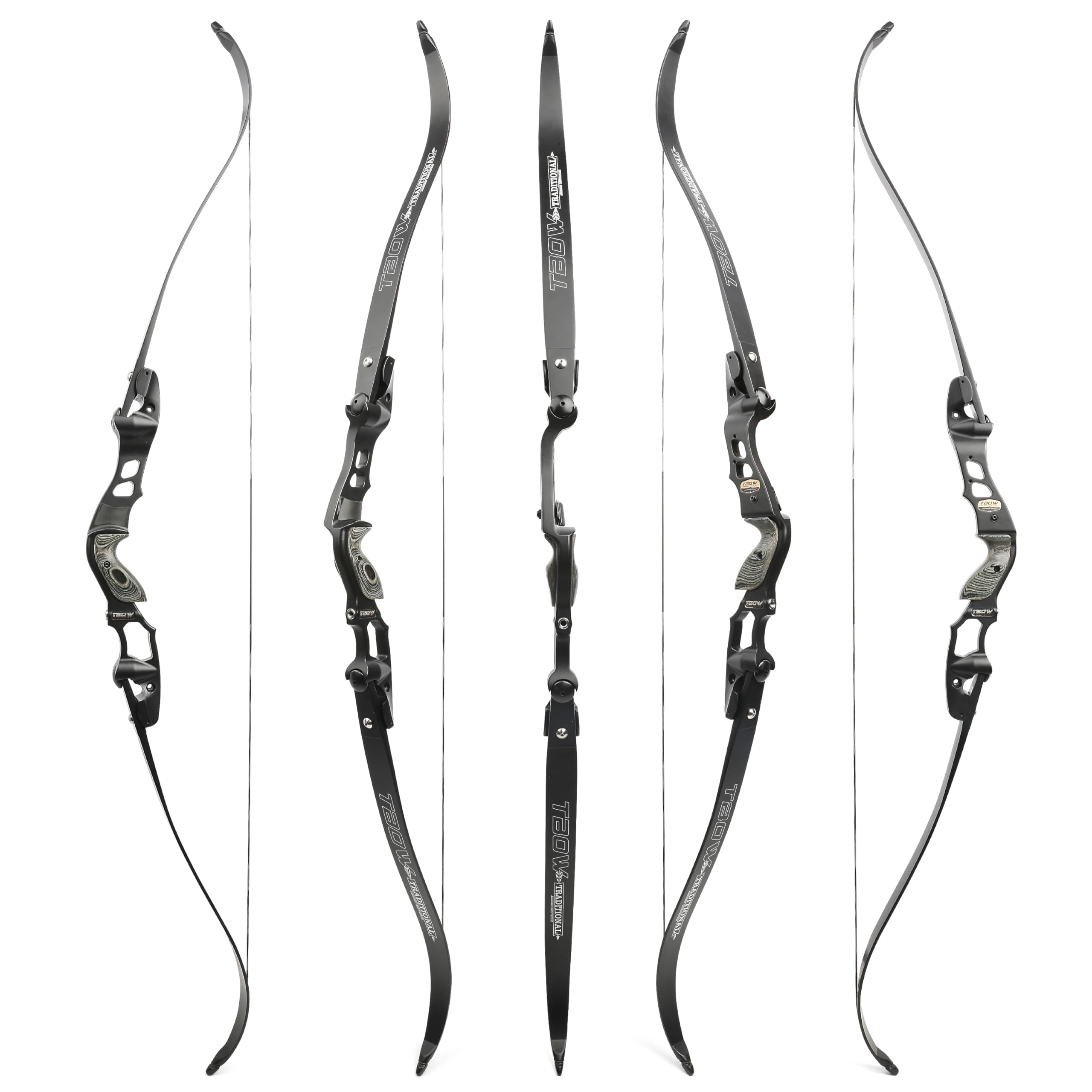 62" ILF Recurve Bow Takedown 30-60lbs Gordon Limbs CNC Right Hand Adult Black