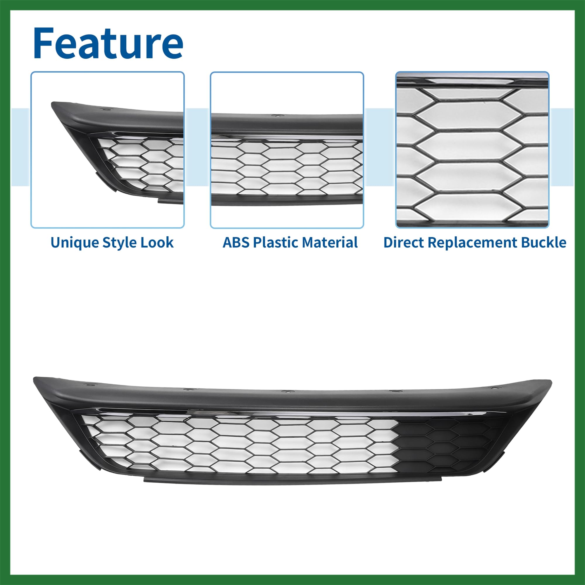 Front Lower Bumper Grille for 2016 Honda Accord 4 Door EX Black 71152T2FA50