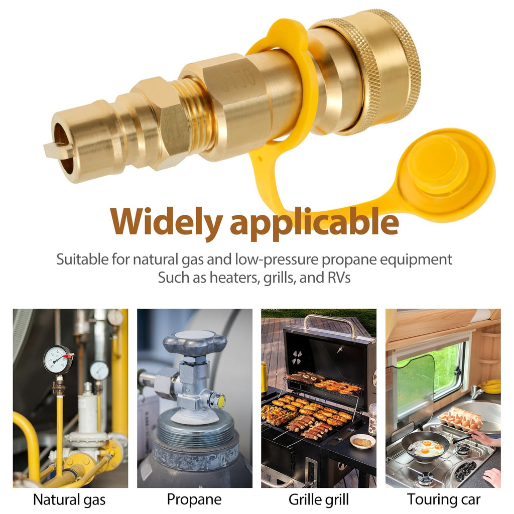 Janoiuc 1/2 Inch Gas Quick Connect Kit, 1/2 Inch Propane Quick Connect Fittings, Natural Gas Quick Connect Fittings