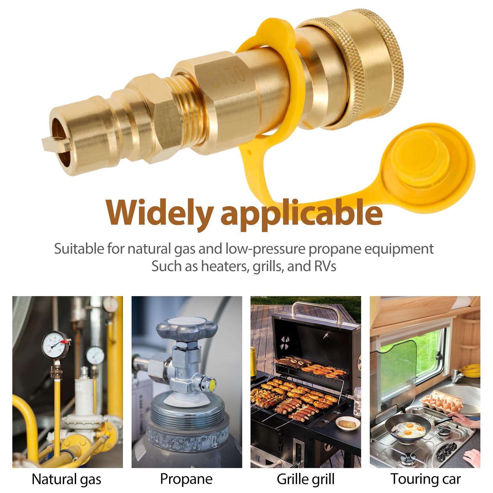 Janoiuc 1/2 Inch Gas Quick Connect Kit, 1/2 Inch Propane Quick Connect Fittings, Natural Gas Quick Connect Fittings