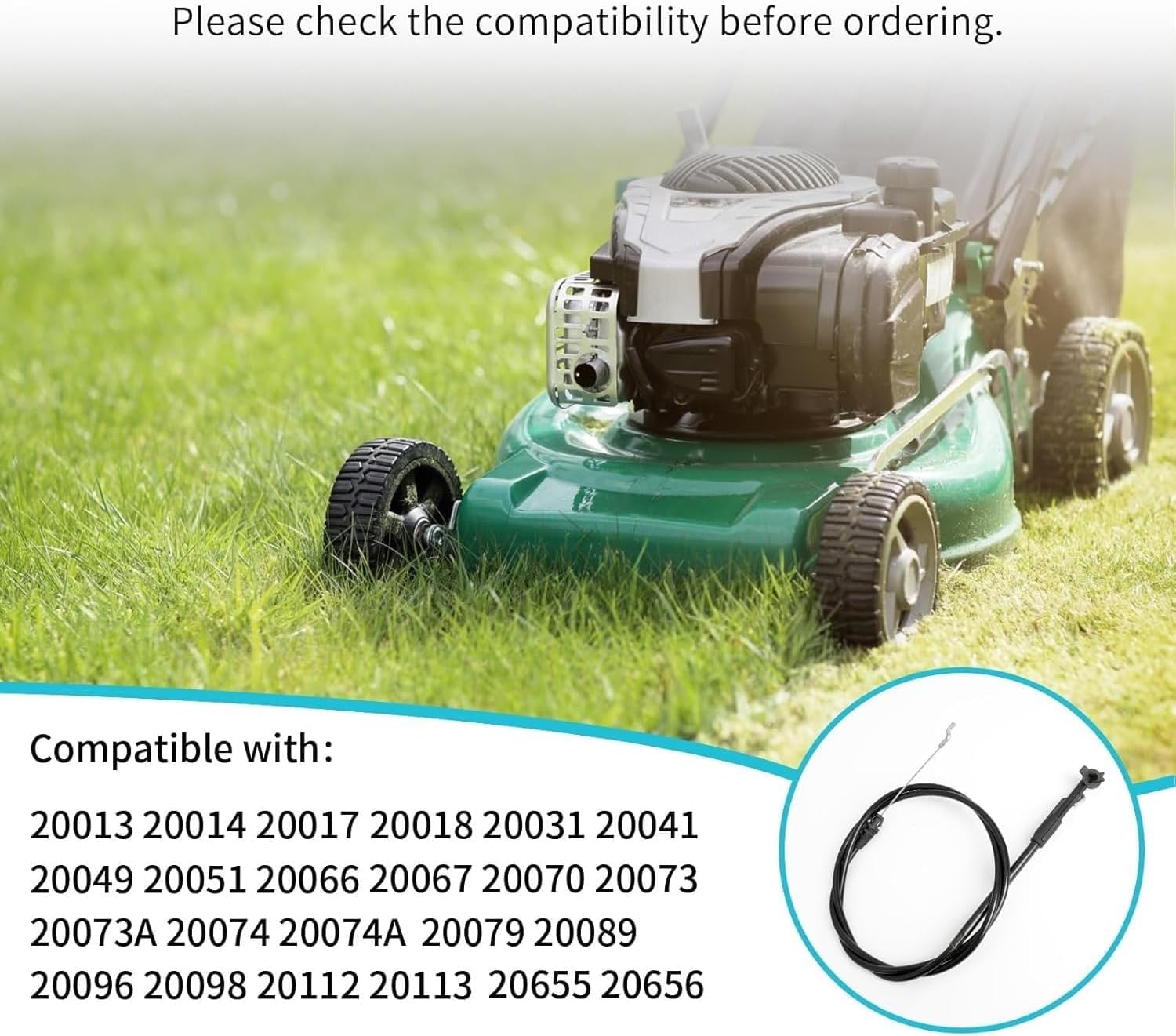 104-8676 Brake Cable for Toro 22" Recycler Lawn Mowers, 58" Total Length