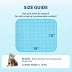 MICROCOSMOS Summer Cooling Mat & Sleeping Pad- Water Absorption Top, Materials Safe, Easy Carry, EZ Clean. Keep Cooling for Pets, Kids and Adults.(Blue, 19" x 15")