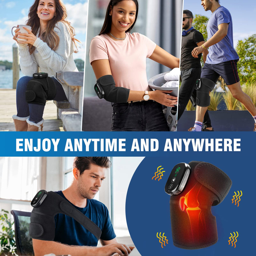 MOAJAZA Knee Massager w/ Heat & Vibration Heated Brace Arthritis Relief