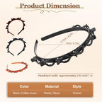 Headband with Clips 4 Pcs Bangs Hairstyle Hairpin Headband with 8 Clips Each,