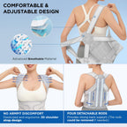 Back Posture Corrector Support for Women Gray, Small Posture Brace for Men -