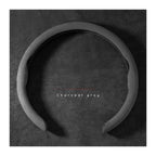 Suede Steering Wheel Cover 15 inch Tesla Model 3 Y S Ultra Thin Black Anti Slip