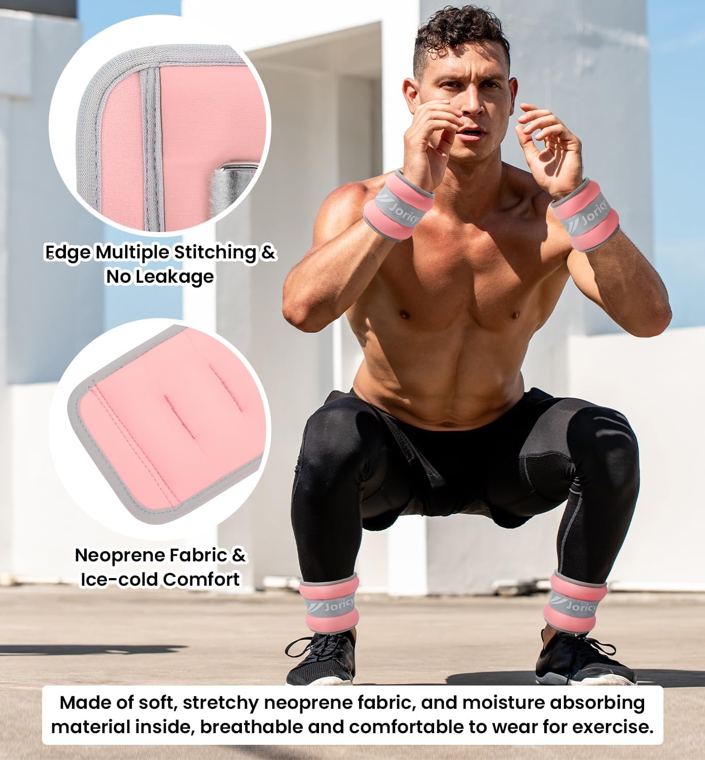 Ankle Weights, Wrist Leg Arm Weights for Women Men Kids with Adjustable Straps, Strength Training Weighted for Jogging, Running, Walking, Fitness, Gym Workout - 4LBS Pair (3 LB Each Weight), Light