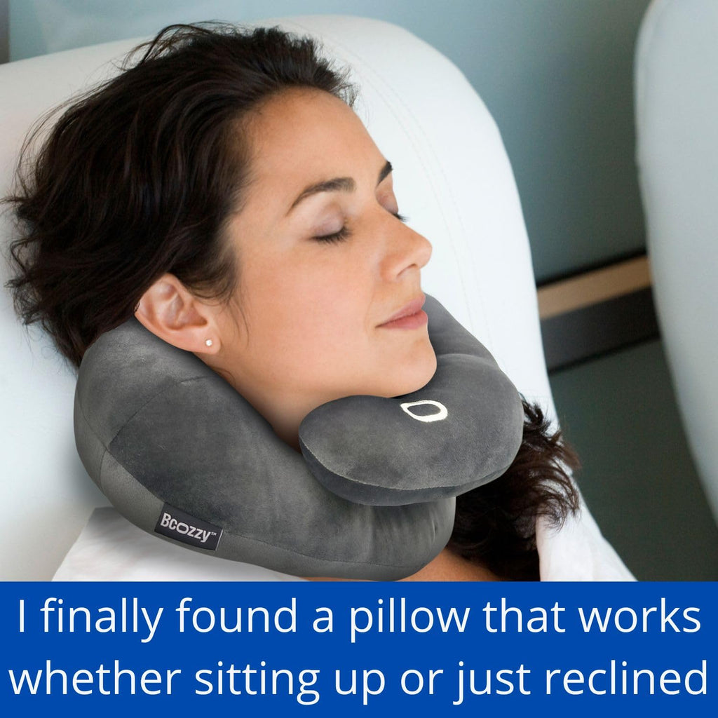 BCOZZY Neck Pillow Support Brace Pain Relief Adjustable Washable Large Gray