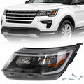 LH Chrome Bezel LED Headlight Assembly W/o LED Control Module Compatible with