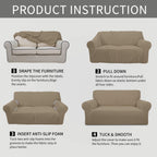 Stretch Sofa Slipcover 1 Piece Couch Cover Protector Jacquard Small Check
