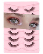 Volume Fluffy Wispy Faux Mink Lashes Natural Look Brown Eyelashes 7 Count