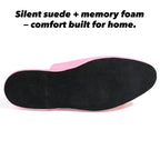 PAMIR Women's Genuine Full-Grain Leather Scuff Slippers, Rose pink, US 8 M