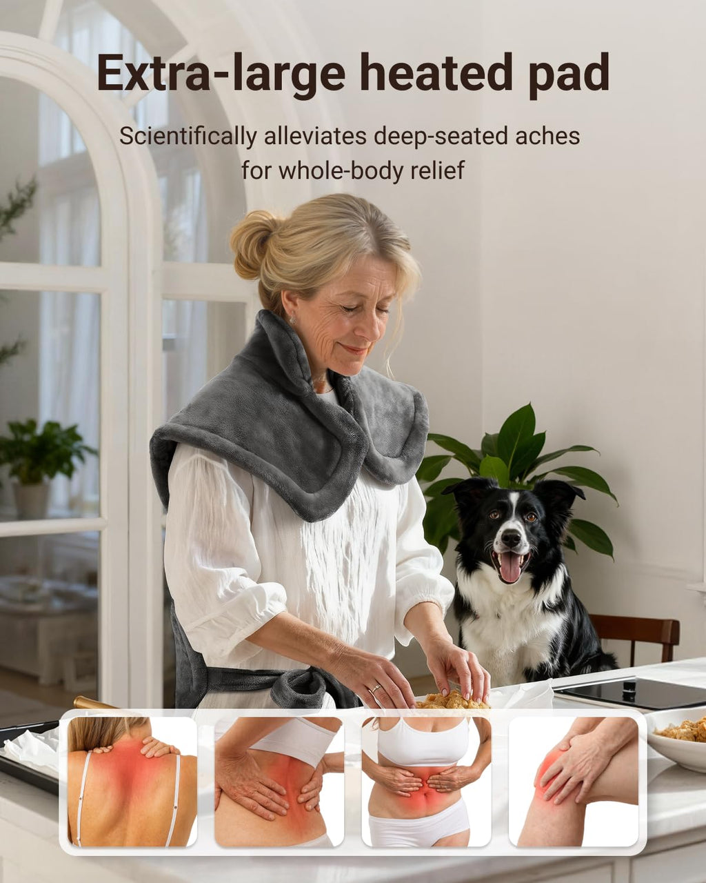 iDOO Electric Heating Pad for Back, FSA Eligible Items, Fathers Day Dad Gifts