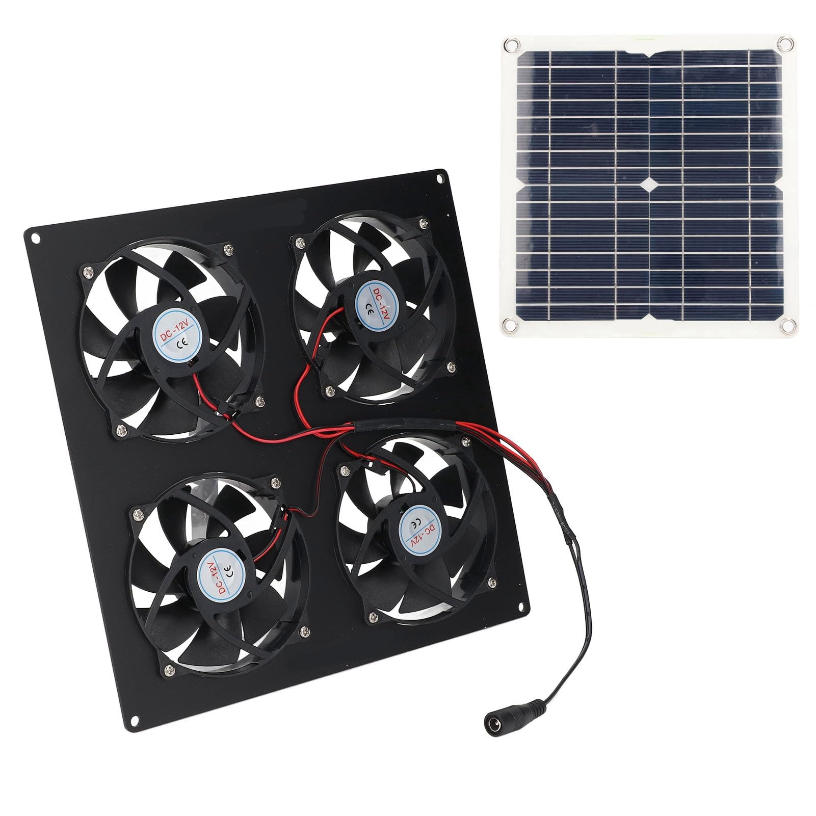 Locadence Solar Panel Powered Fan, 100W Solar Panel Powered Exhaust Fan Solar 4