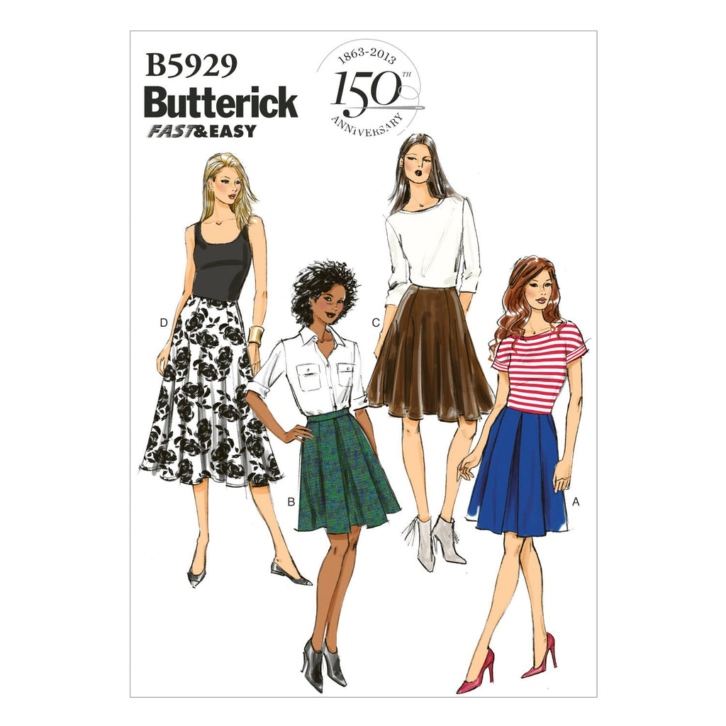 Butterick Patterns B5929 Misses' Skirt Sewing Template, Size A5 (6-8-10-12-14)