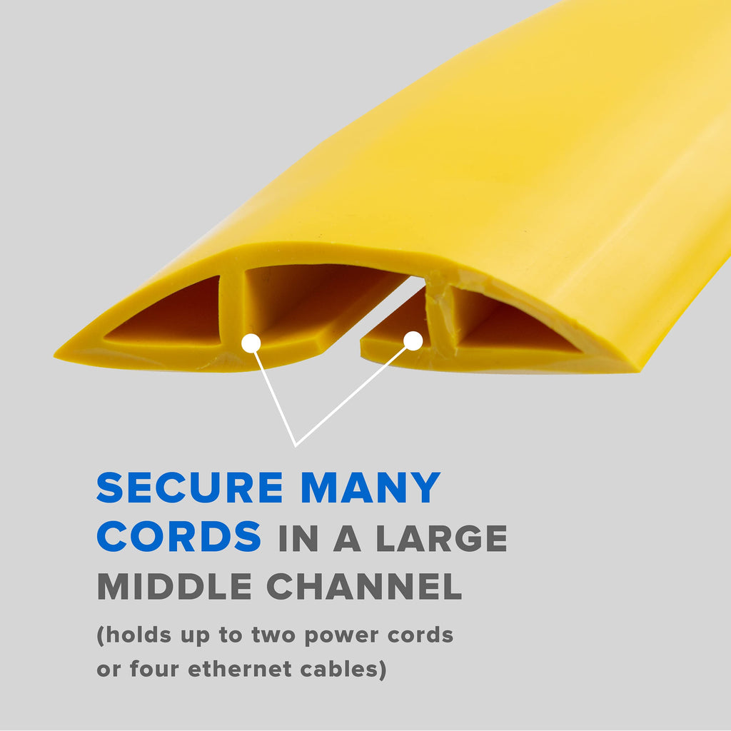 6.5FT Gray Cable Protector Cord Cover PVC Wire Concealer Floor Ramp
