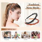 Headband with Clips 4 Pcs Bangs Hairstyle Hairpin Headband with 8 Clips Each,