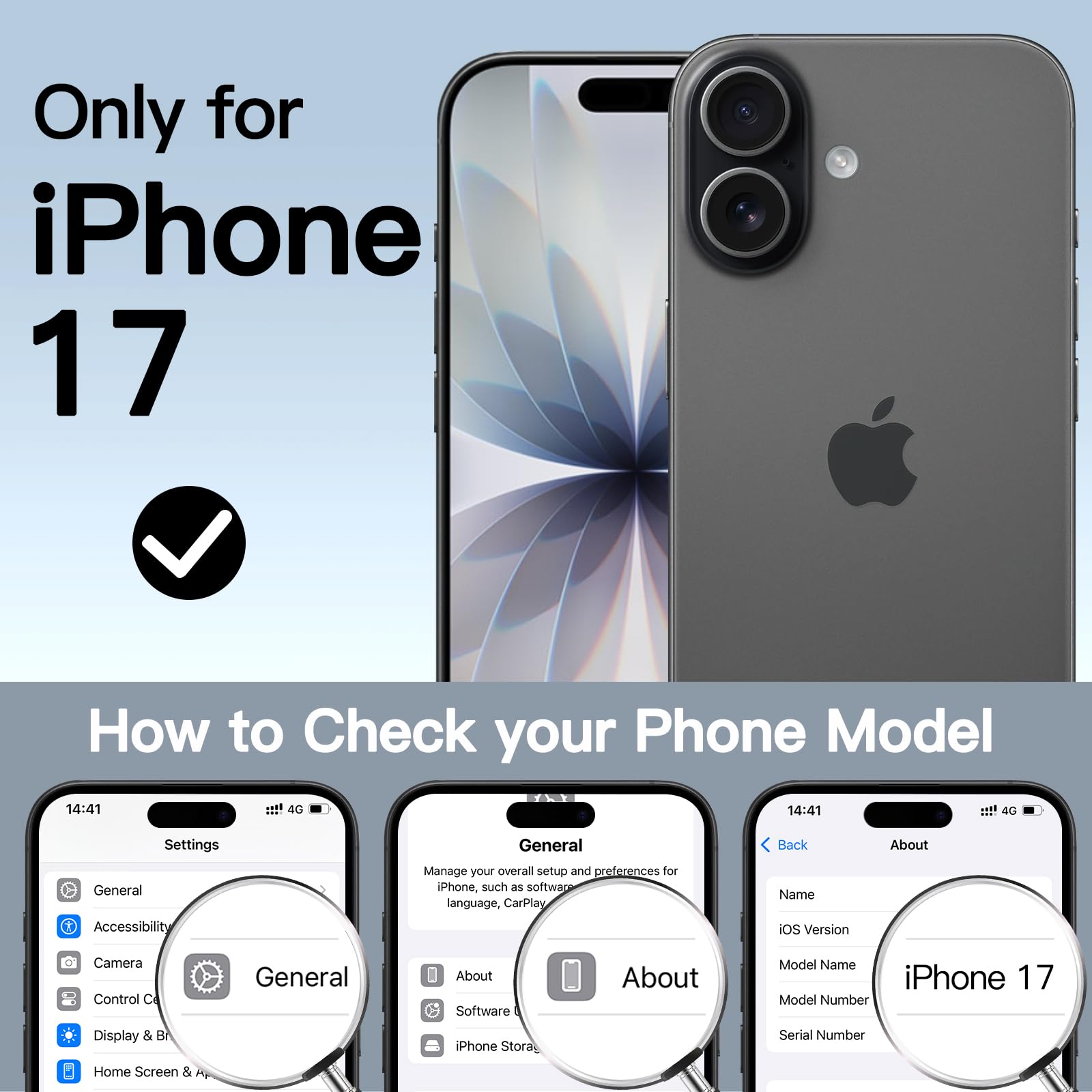 JETech Case for iPhone 17 6.3-Inch with Built-in Tempered Glass Screen Protector