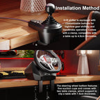 PXN - V9 Gen2 Racing Wheel - 270&900° Car Sim Steering Wheel, 3 Pedals, H