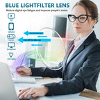 BONCAMOR 6 Pack Fashion Cat Eye Reading Glasses for Women Blue Light Blocking