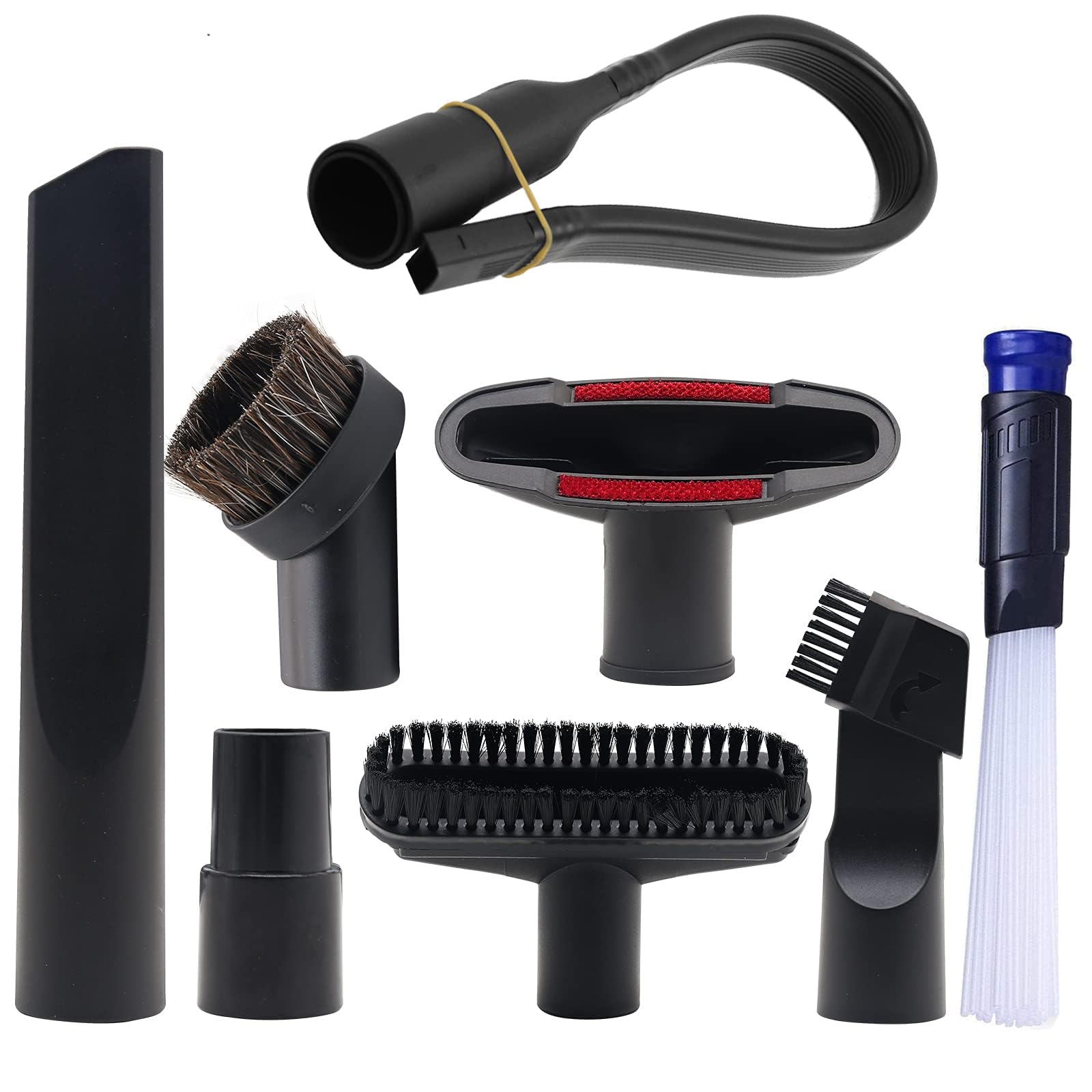 Alrens 8PCS Shop Vacuum Attachment Brush Set 1-1/4" & 1-3/8" Accessories
