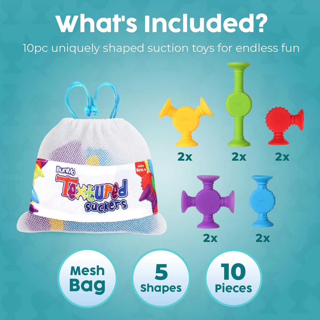 BUNMO Toddler Suction Bath Toys 10 Pack Connect Build Create Sensory Fine Motor