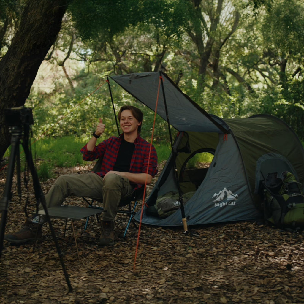 Night Cat Pop-up Camping Tent: 1 Person Tent Waterproof Instant Easy Setup