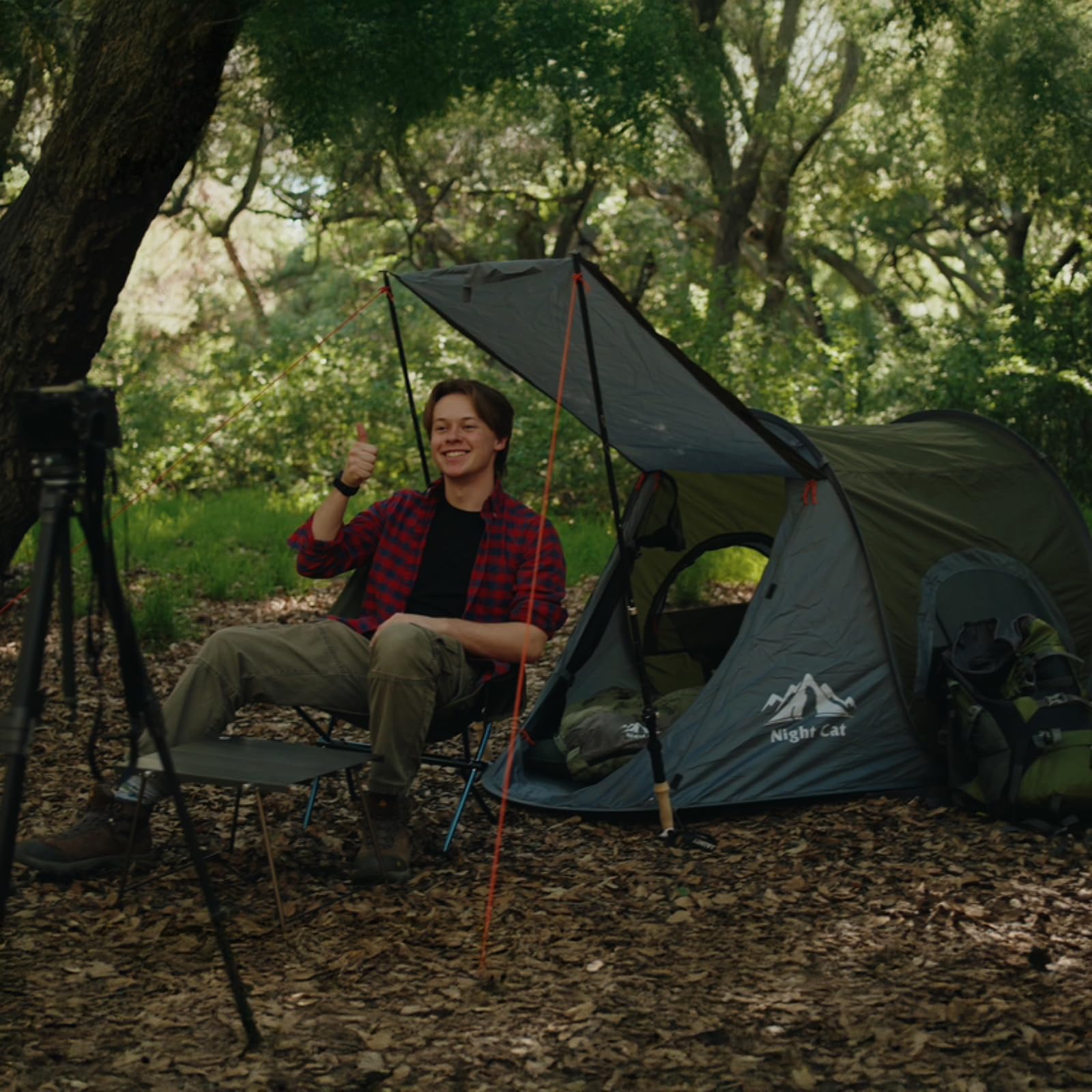 Night Cat Pop-up Camping Tent: 1 Person Tent Waterproof Instant Easy Setup
