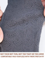 VERO MONTE 1 Pair Womens Patterned Lace Tights (Grey) Hollow Out Knit Stockings