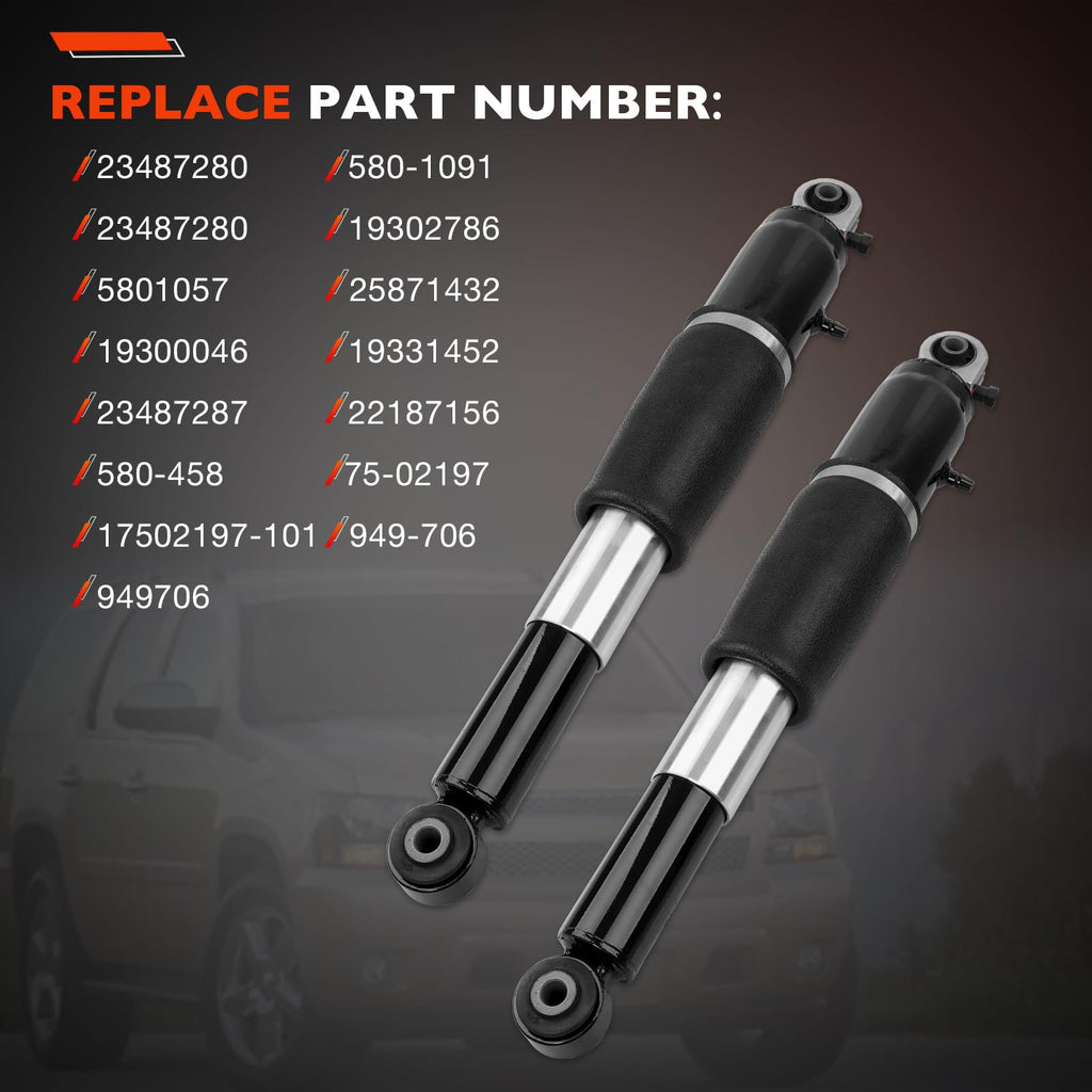 Rear Air Shock Struts Pair Cadillac Escalade Tahoe Yukon Suburban 07-14
