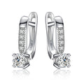 JewelryPalace 1ct Cubic Zirconia Huggie Hoop Earrings for Women, CZ Round Cut