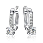 JewelryPalace 1ct Cubic Zirconia Huggie Hoop Earrings for Women, CZ Round Cut