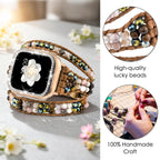 Boho Beaded Bracelets Watch Band Women and Case Compatible with Apple Watch Band
