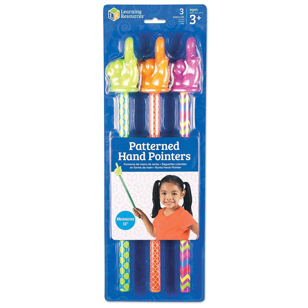 Set of 3 Learning Resources Patterned Hand Pointers, Ages 3+