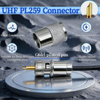 Lpluziyyds PL259 UHF Male Coaxial Connectors 10 Pack with Reducer, Solder-Type