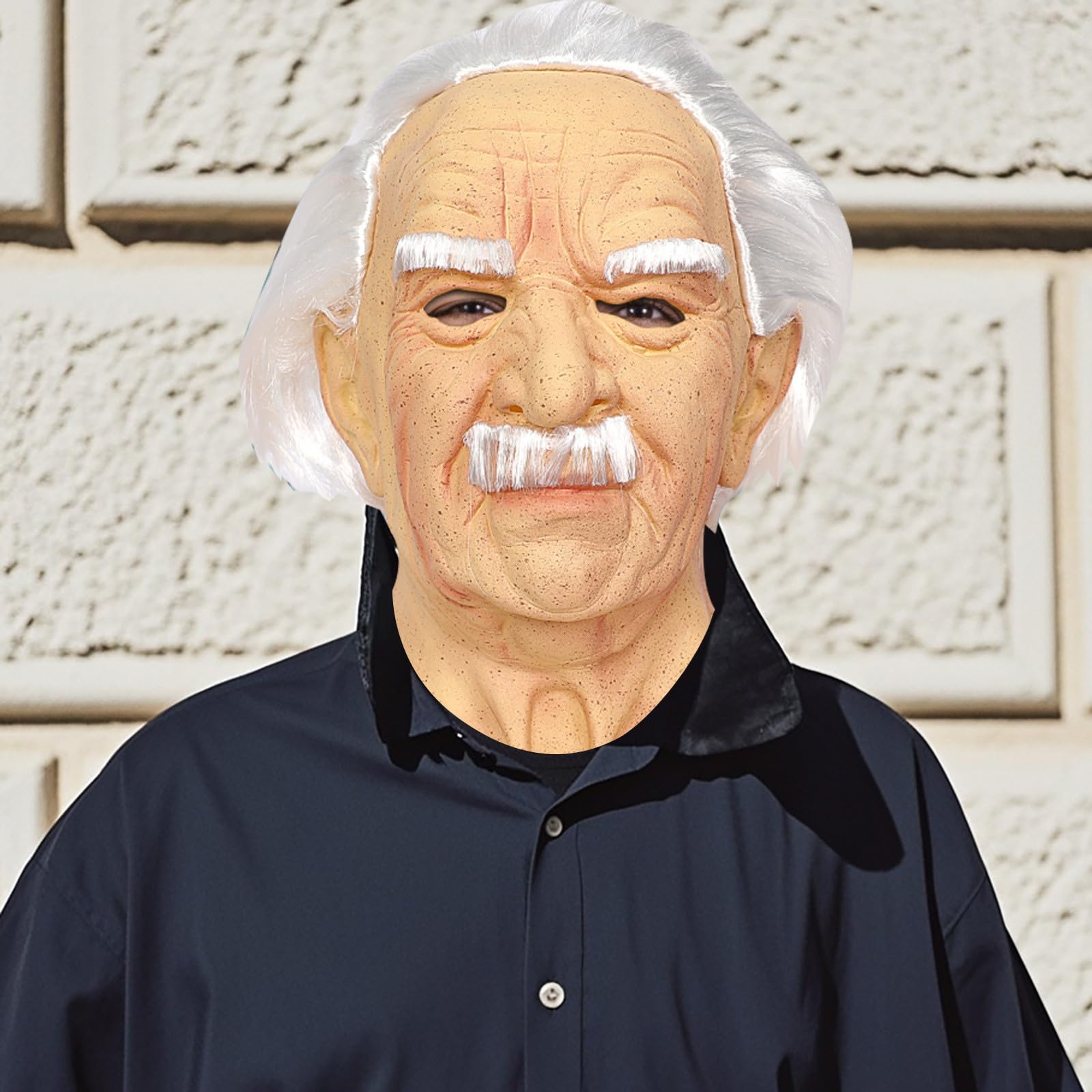 OPEN BOX Halloween Creepy Old Man Latex Mask Realistic Wrinkle Full Head Cosplay