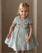 Baby Girls Short Sleeve Smocking Clothing Toddler Summer Floral Smocked Dress