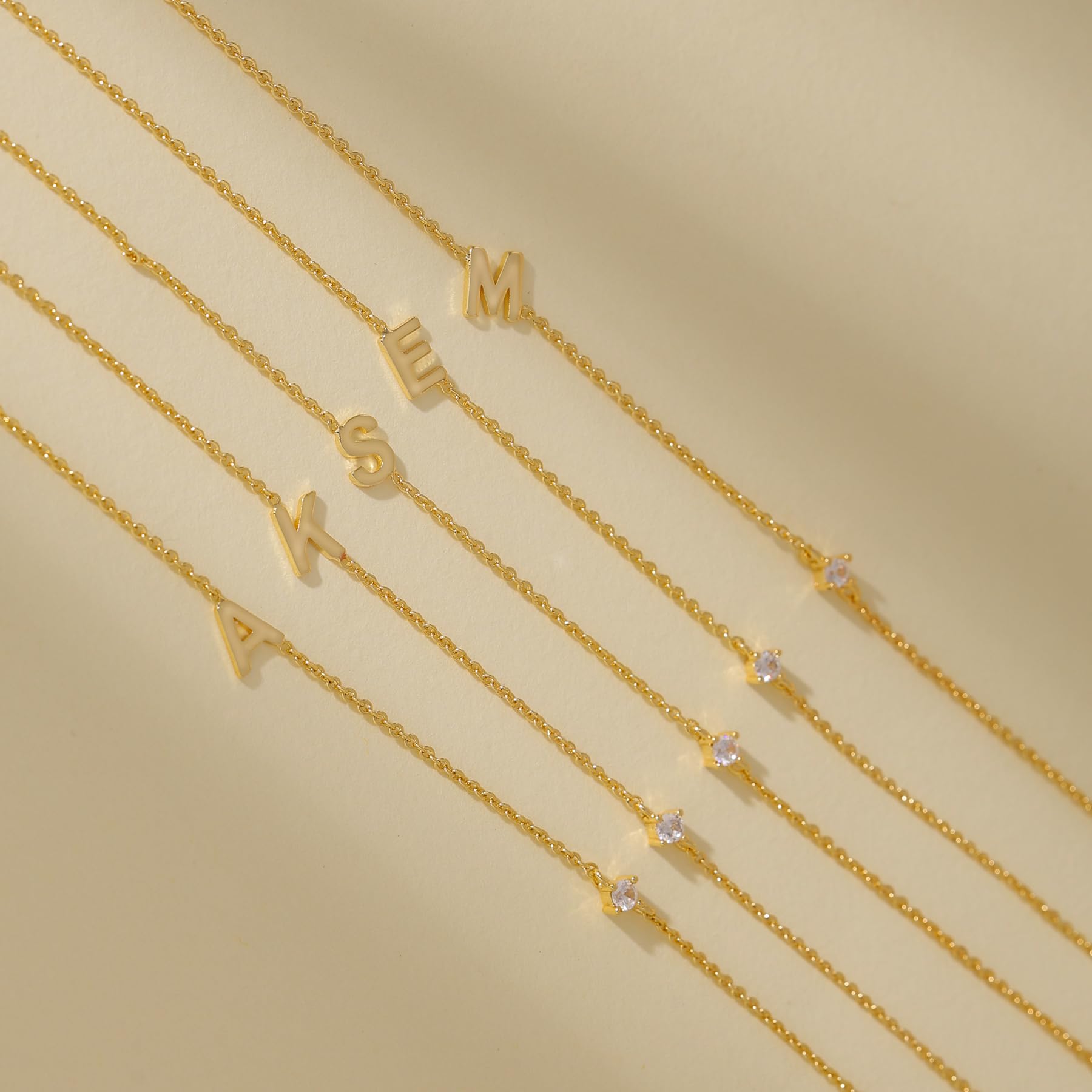 FUCJOEE Initial Necklaces for Women, Dainty Letter Choker Necklace 14K Gold