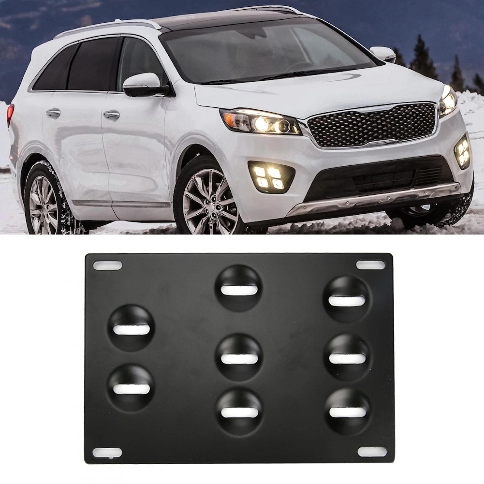 License Plate Frame, Car Eye Front Bumper Tow Hook License Plate Mount Bracket 8