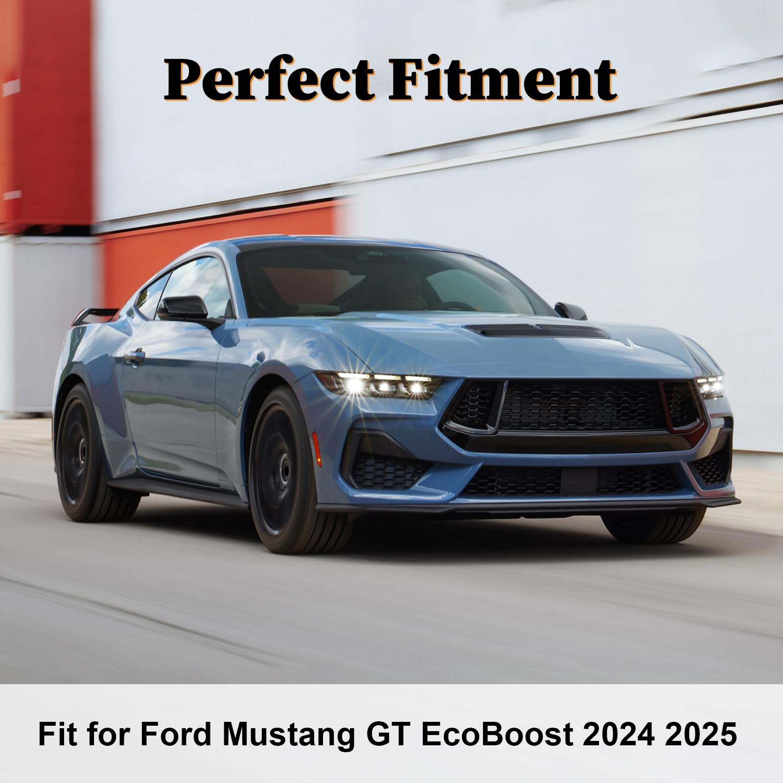 Front Lip for Ford Mustang GT EcoBoost 2024-2026 Front Bumper Lip Splitter Matte