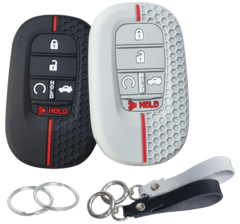 RUNZUIE 2Pcs 5 Buttons Silicone Smart Key Fob Cover for 2022 2023 2024 2025