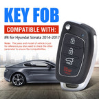 Keymall Keyless Entry Remote Key Fob Replacement for Hyundai Sonata 2014 2015 2016 2017 433MHz 4 Buttons (FCC ID:TQ8-RKE-4F16 PN: 95430-C1010)