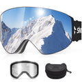 Snowalva Ski Goggles, Snowboard Goggles with 2 UV400 Anti-Fog Detachable Magnet
