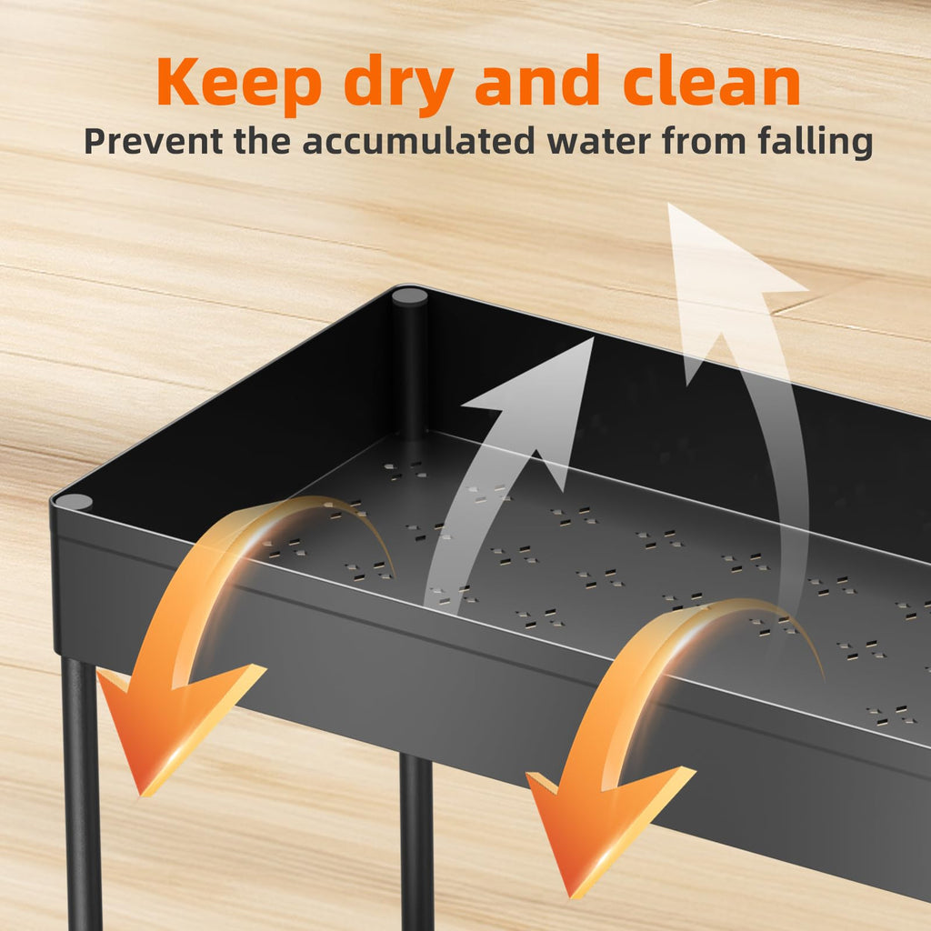 Under Sink Organizer 2 Pack Pull Out Sliding 2 Tier Cabinet Black