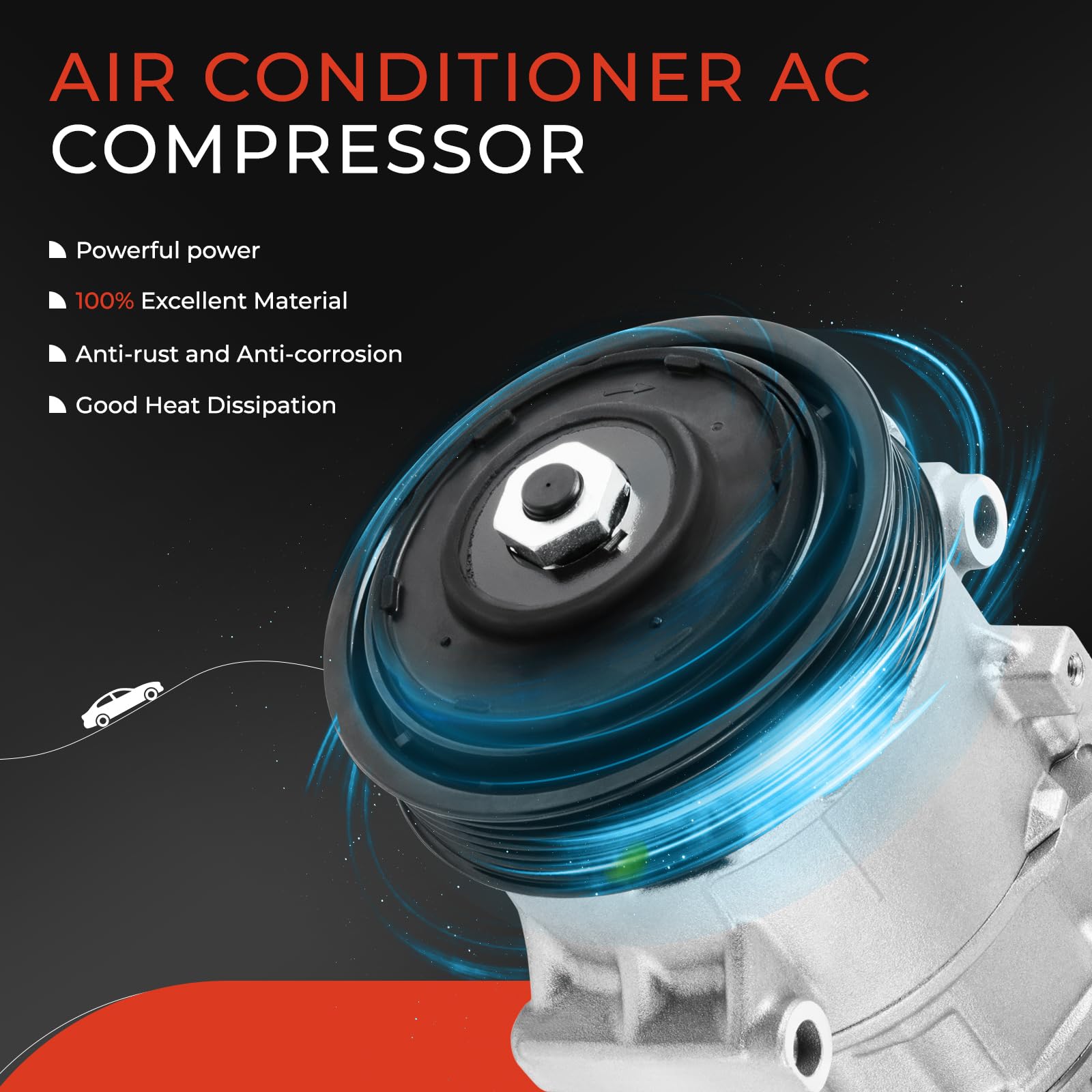 A/C Compressor w/ Clutch for Toyota Corolla 1.8L Corolla iM 14-19 CO29198C