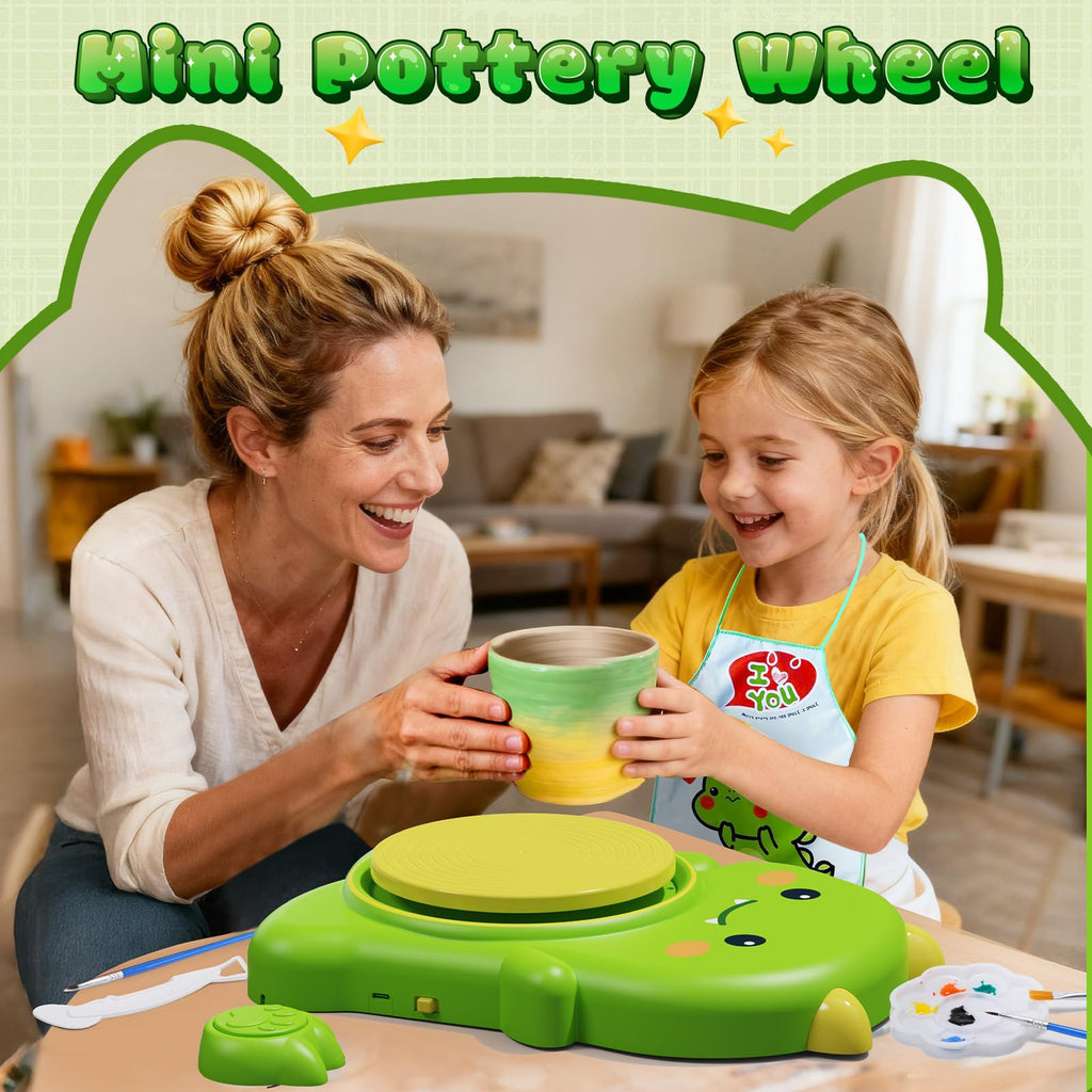 Skirfy Mini Pottery Wheel Kit for Beginners Kids,Electric Ceramic Wheel with