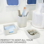 Aesthetic Desk Organizer Set of 3 For Your Office - Sturdy Concrete Desktop